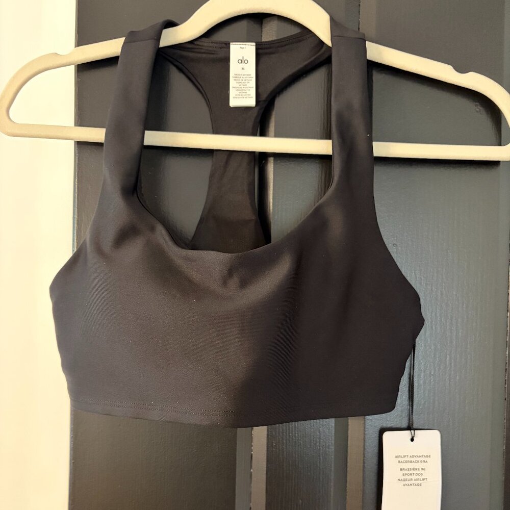 Alo Yoga Airlift Advantage Racerback Bra – Black (Size M) – NWT
